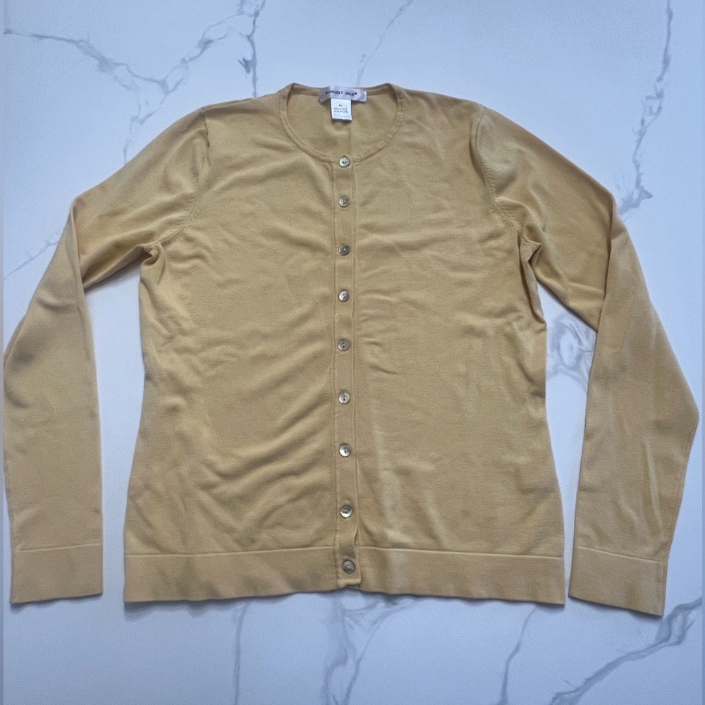 August Silk Women's Button-Up Cardigan - Tan